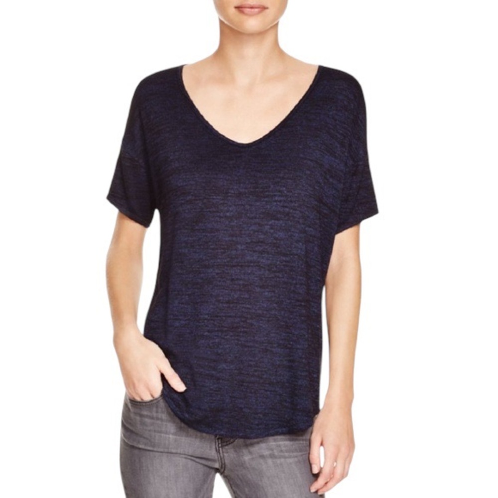 Rag & Bone Dark Blue and Black Heathered Tee T-Shirt Oversized Top — Size S